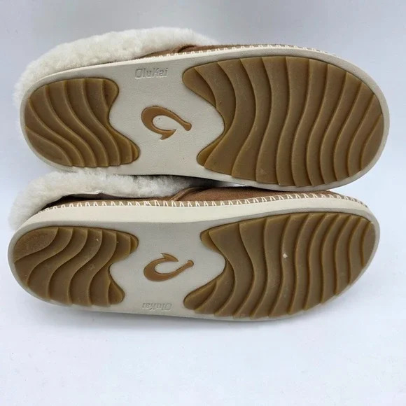 Olukai Women's Ku'i Slippers, Tan/Bone, 6 Shoes - Picture 7 of 8